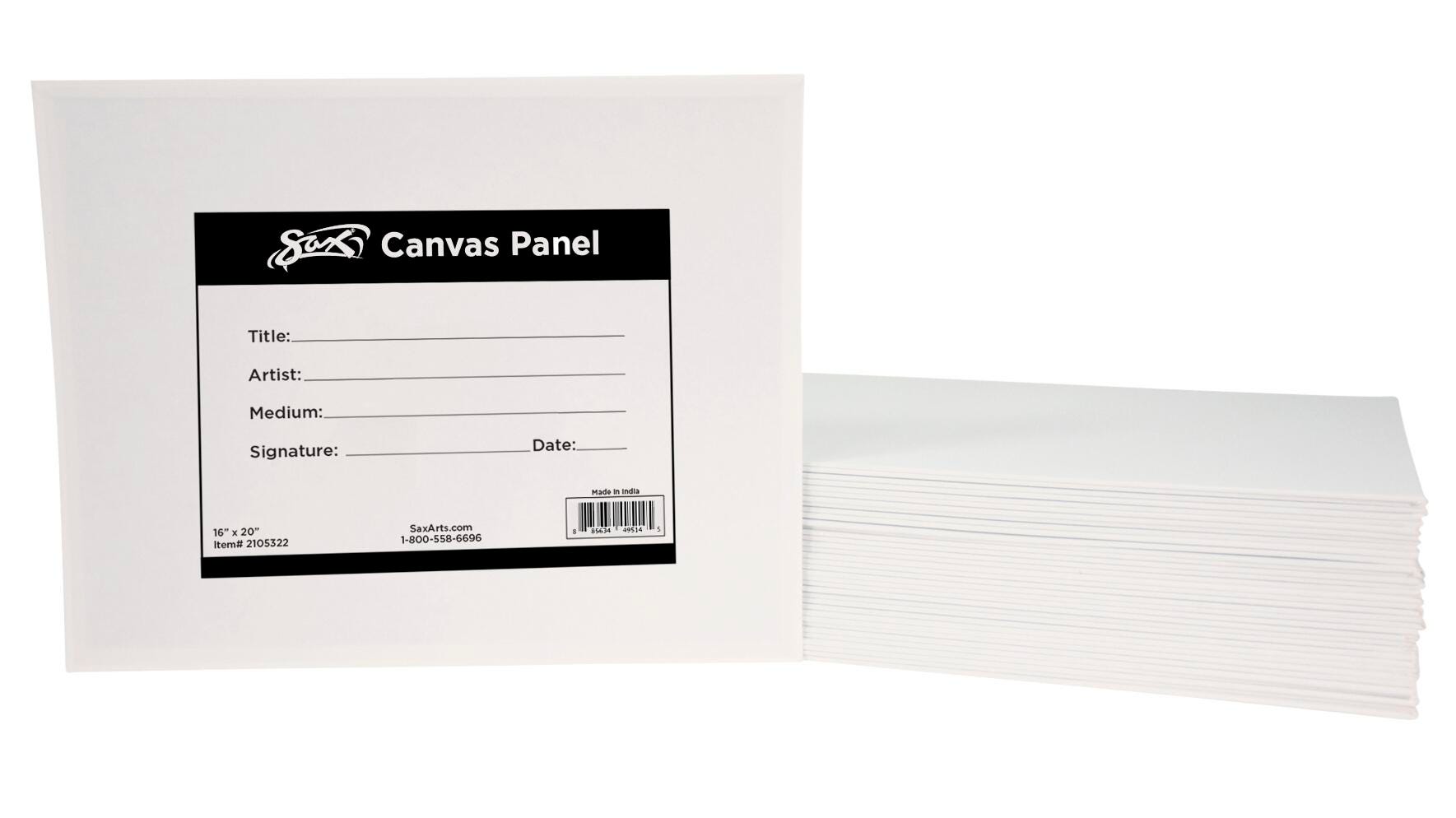 Sax Genuine Canvas Panels, 16 x 20 Inches, White, Pack of 36 2105322